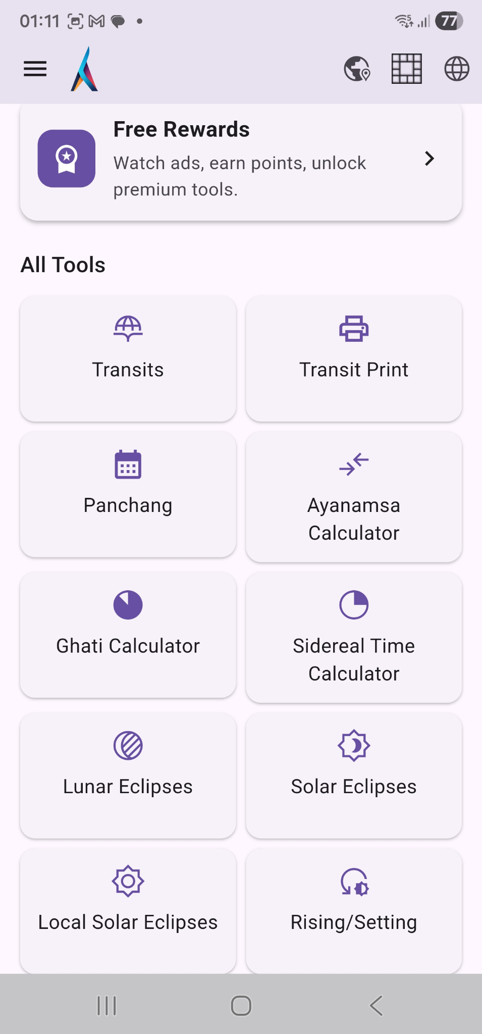 Mobile astrology tools